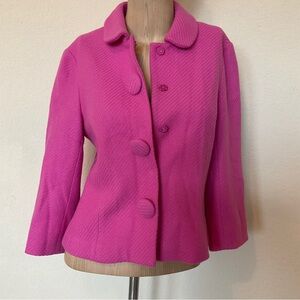Tibi Vintage RARE Hot Pink Cropped Wool Jacket Chanel Style Elle Woods Jackie O